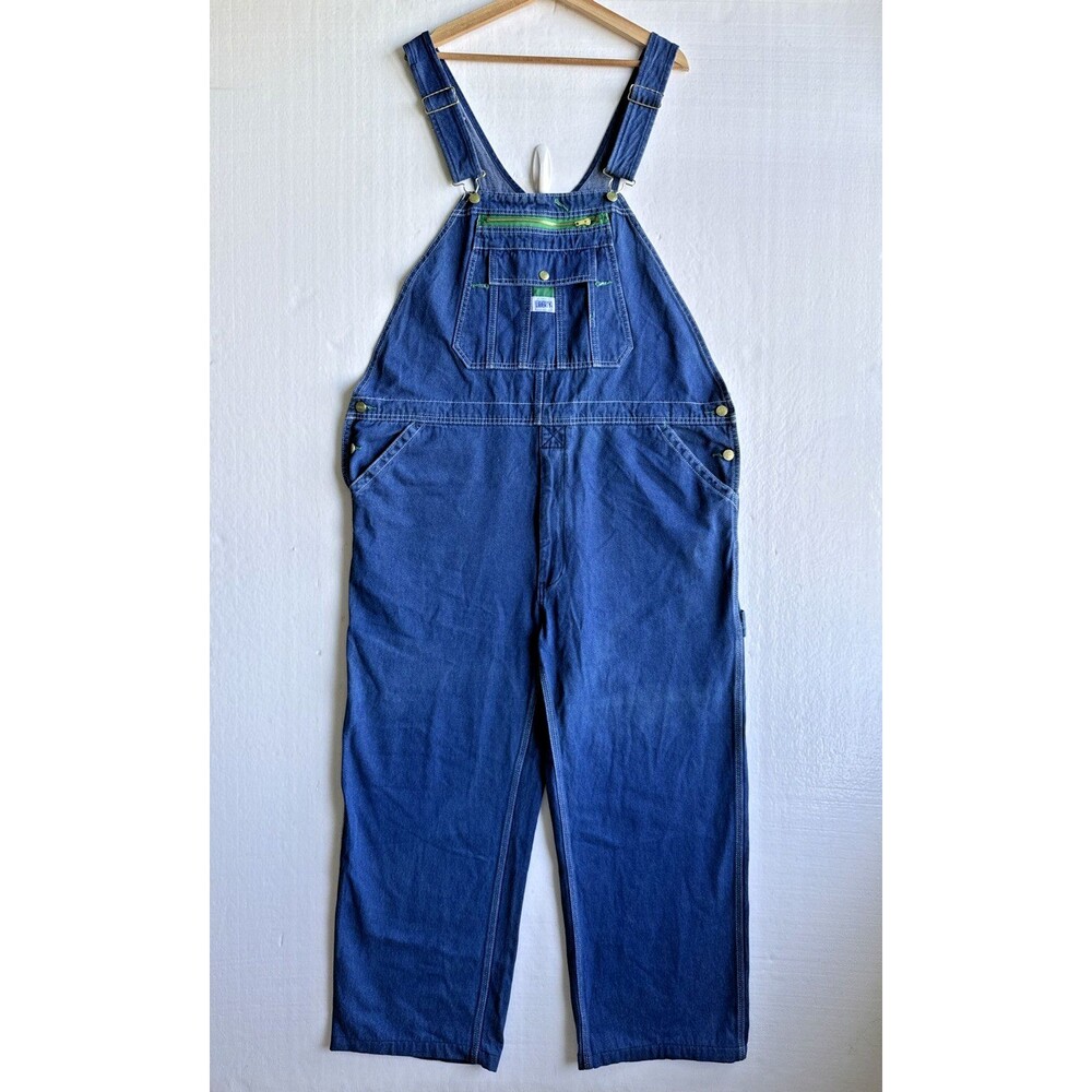 Liberty Men's Denim Bib Overalls 42x30 Blue Carpenter Workwear Utility Pockets